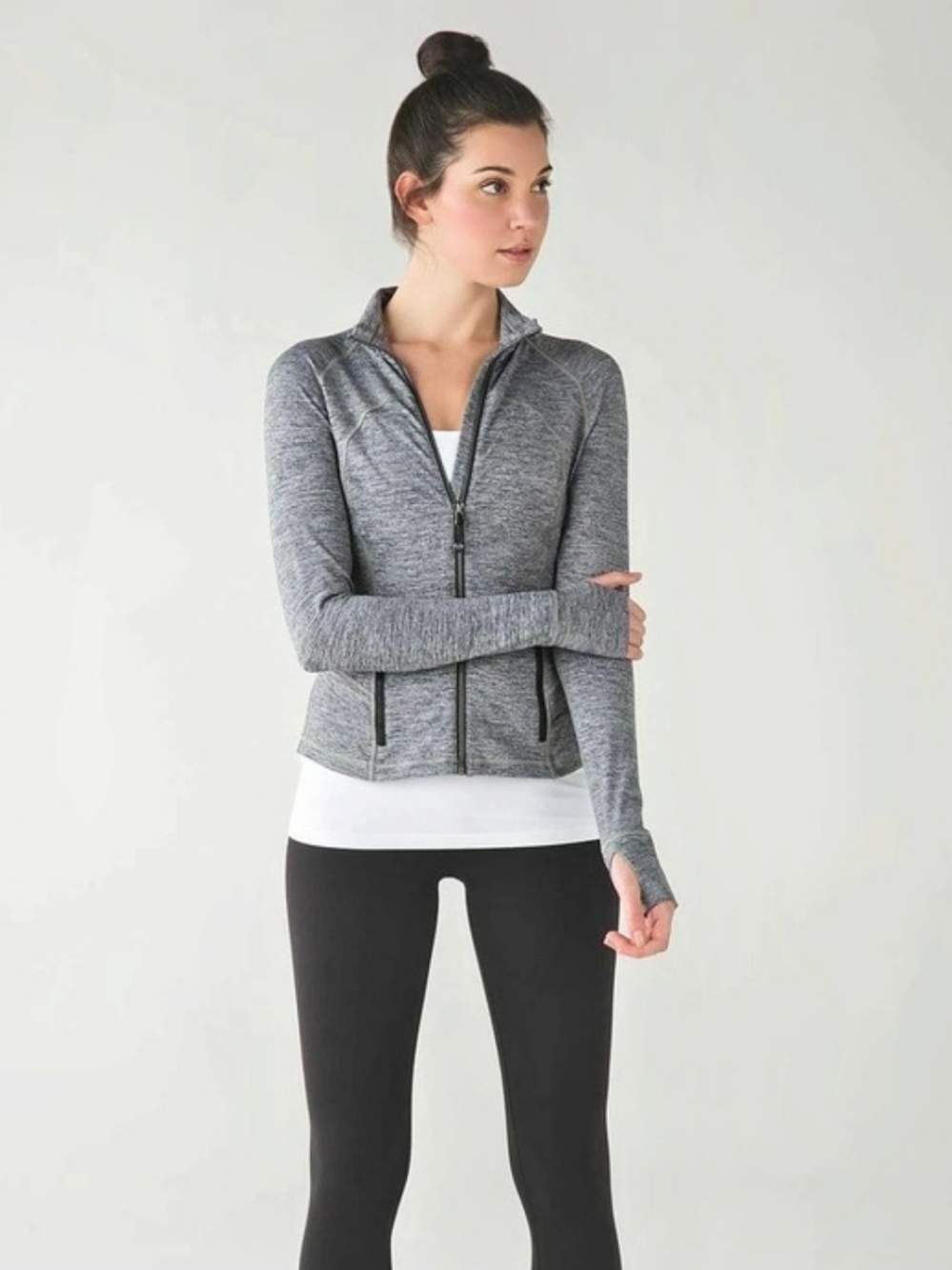 Lululemon Jacket Women's Gray Athletic Zip Jacket